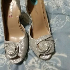 Silver Glitter Heels